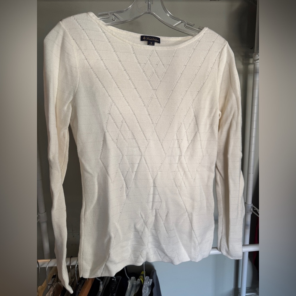 Brooks Brothers White Knit Sweater